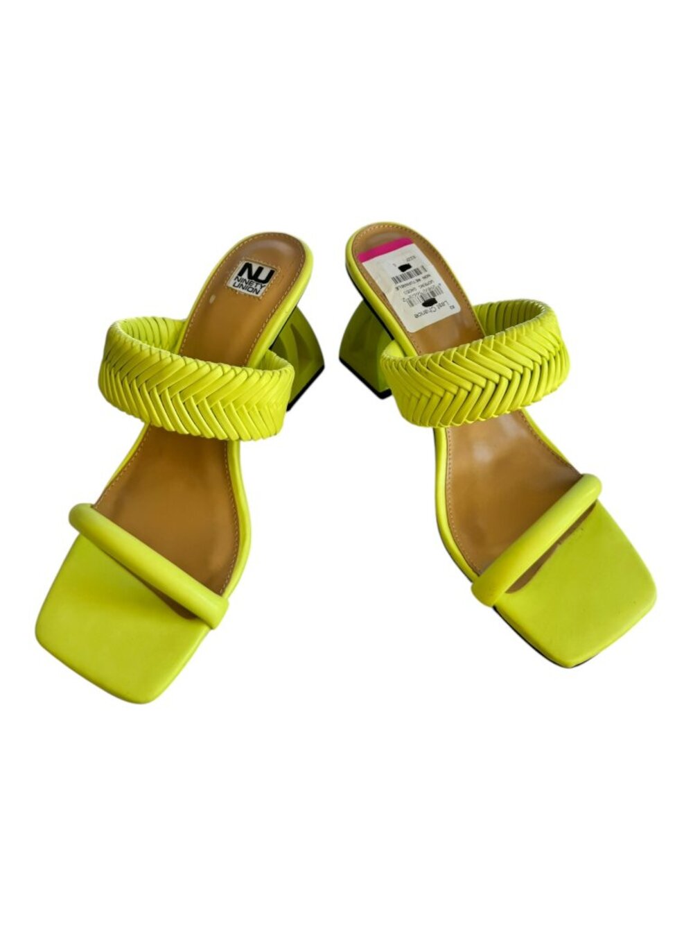 Ninety Union "Malibu" Woven Slide Sandals – Neon Lime – NWT Size 8 - Picture 3 of 12